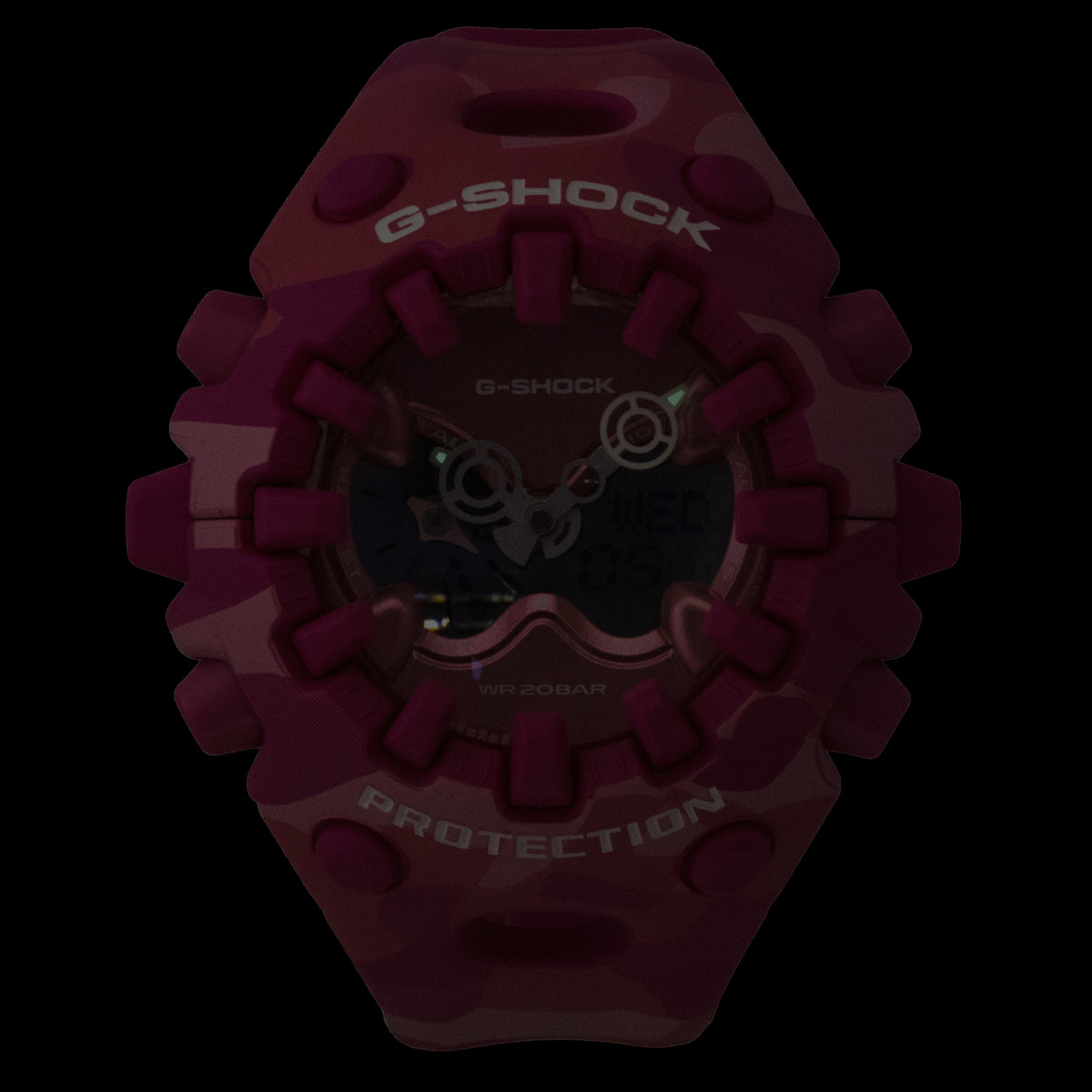 Casio G-Shock Analog Digital Resin Strap Pink Dial Quartz GA-V01CMG-4A 200M Women's Watch