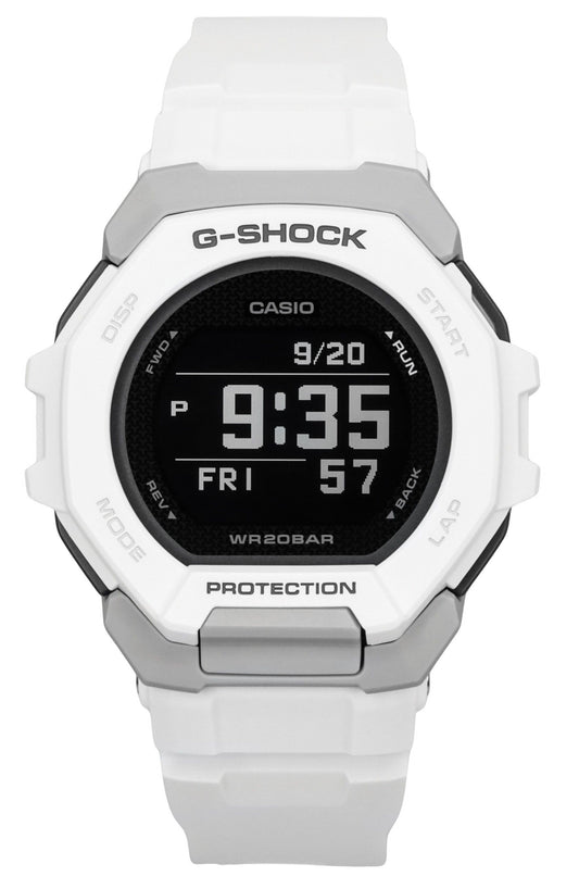 Refurbished Casio G-Shock G-Squad Digital Smartphone Link White Bio-Based Resin Quartz GBD-300-7 200M Men's Watch