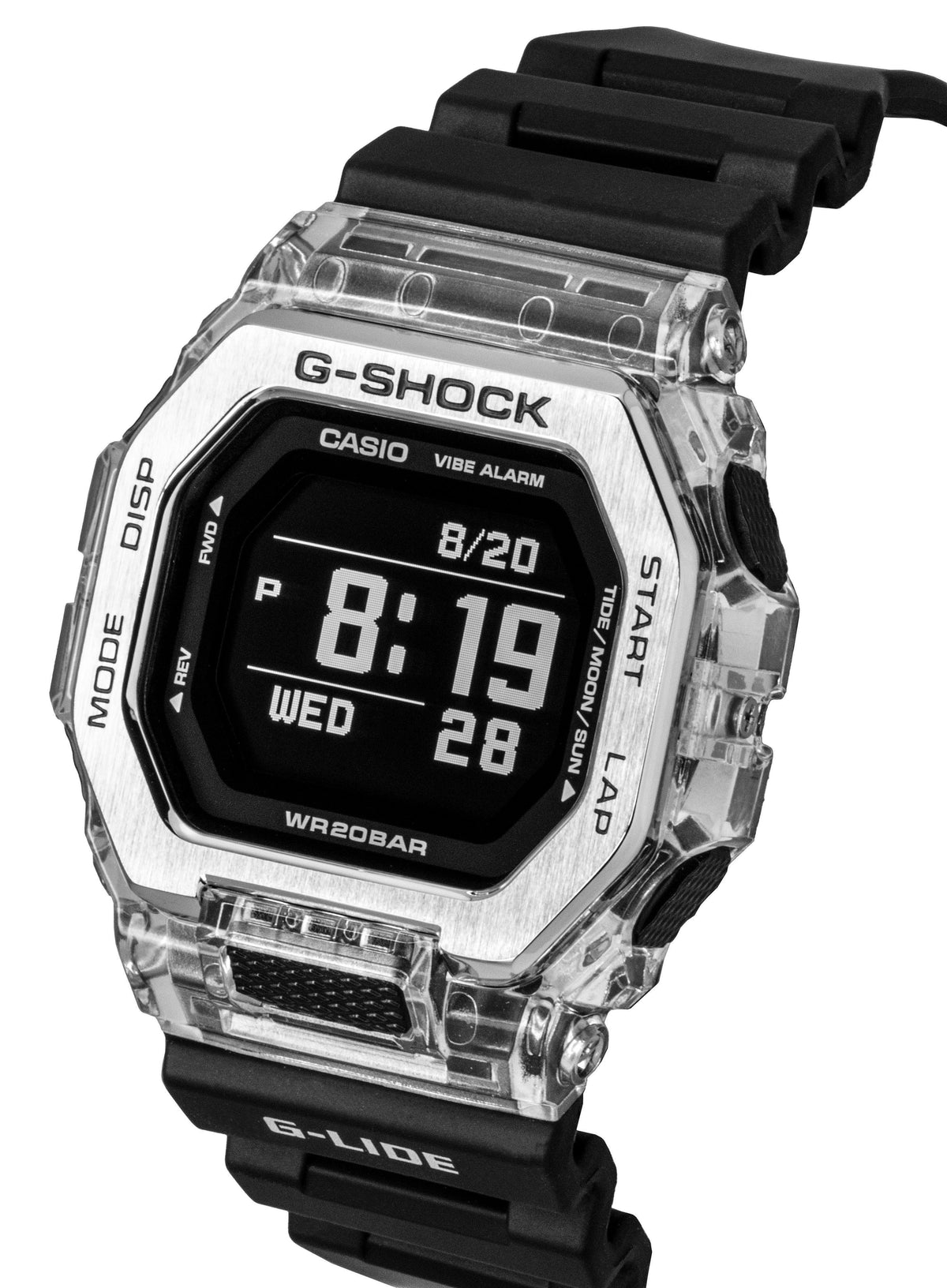 Casio G-Shock G-Lide Digital Smartphone Link Resin Strap Quartz GBX-100S-1 200M Unisex Watch