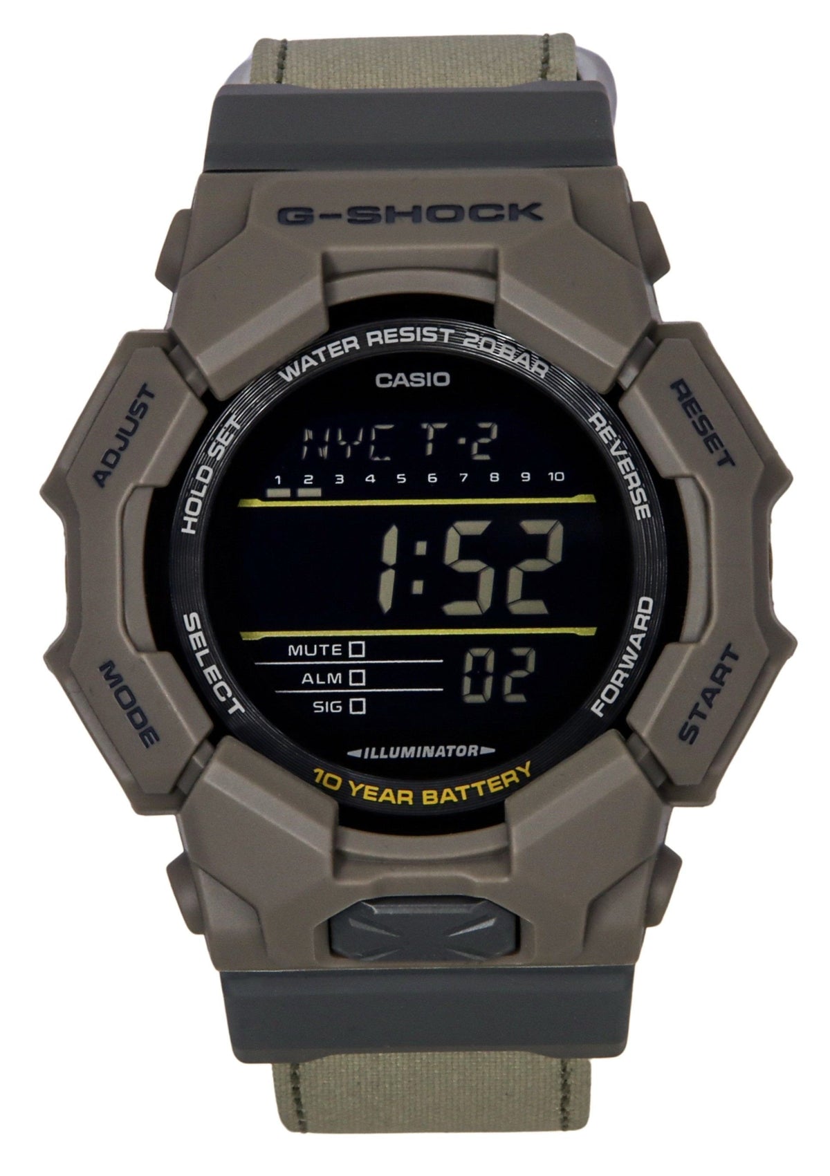 Casio G-Shock Digital Cloth Strap Quartz GD-010CE-5 200M Men's Watch