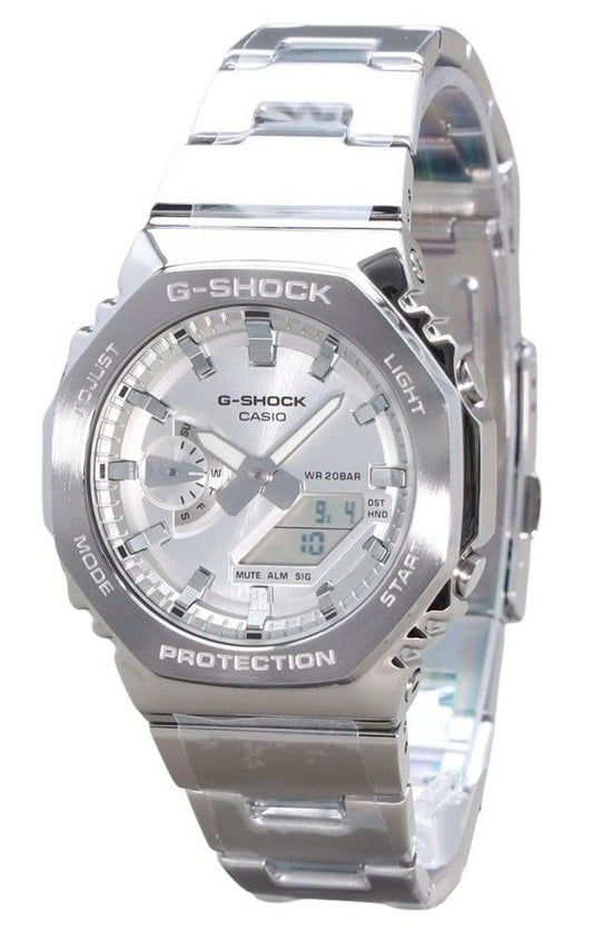 Casio G-Shock G-Steel Analog Digital Silver Dial Quartz GM-2110D-7A 200M Men's Watch