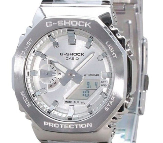 Casio G-Shock G-Steel Analog Digital Silver Dial Quartz GM-2110D-7A 200M Men's Watch