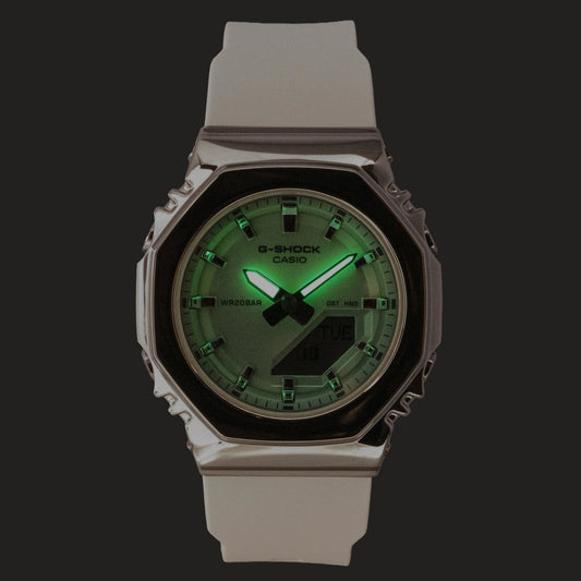Casio G-Shock Analog Digital Green Dial Resin Strap Quartz GM-S2110SR-7A 200M Women's Watch