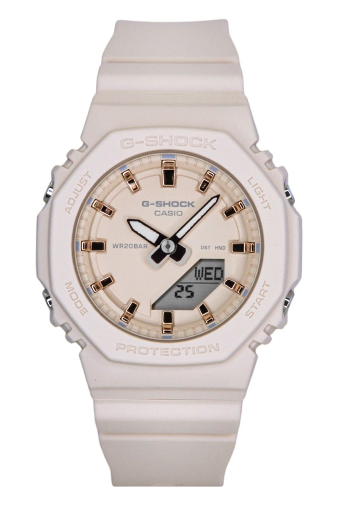 Casio G-Shock Analog Digital Resin Strap Beige Dial Quartz GMA-P2100M-4A 200M Women's Watch