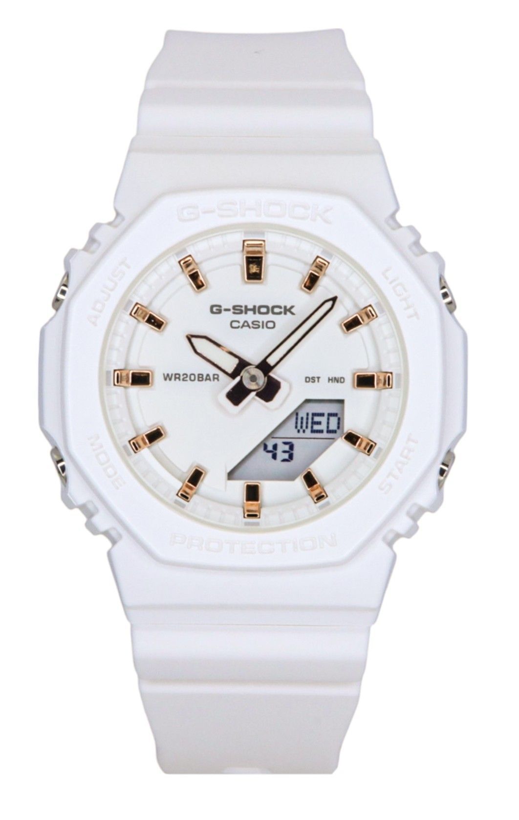 Casio G-Shock Analog Digital Bio-Based Resin Strap White Dial Quartz GMA-P2100M-7A 200M Women's Watch