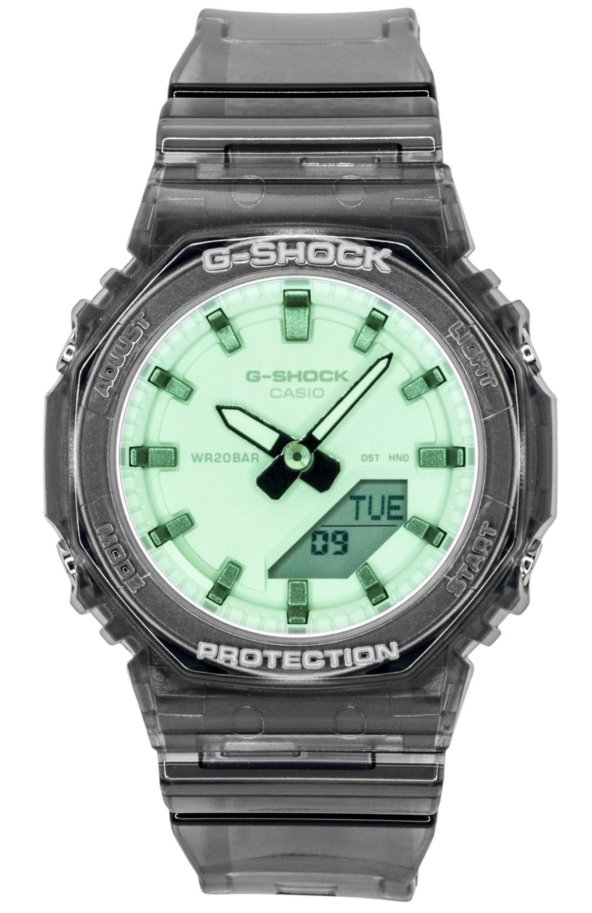Casio G-Shock Analog Digital Green Dial Resin Strap Quartz GMA-P2100SR-1A 200M Women's Watch
