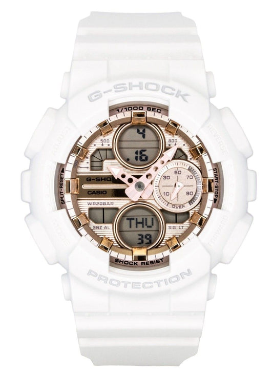 Casio G-Shock Analog Digital Bio-Based Resin Rose Gold Dial Quartz GMA-S140PG-7A 200M Women's Watch