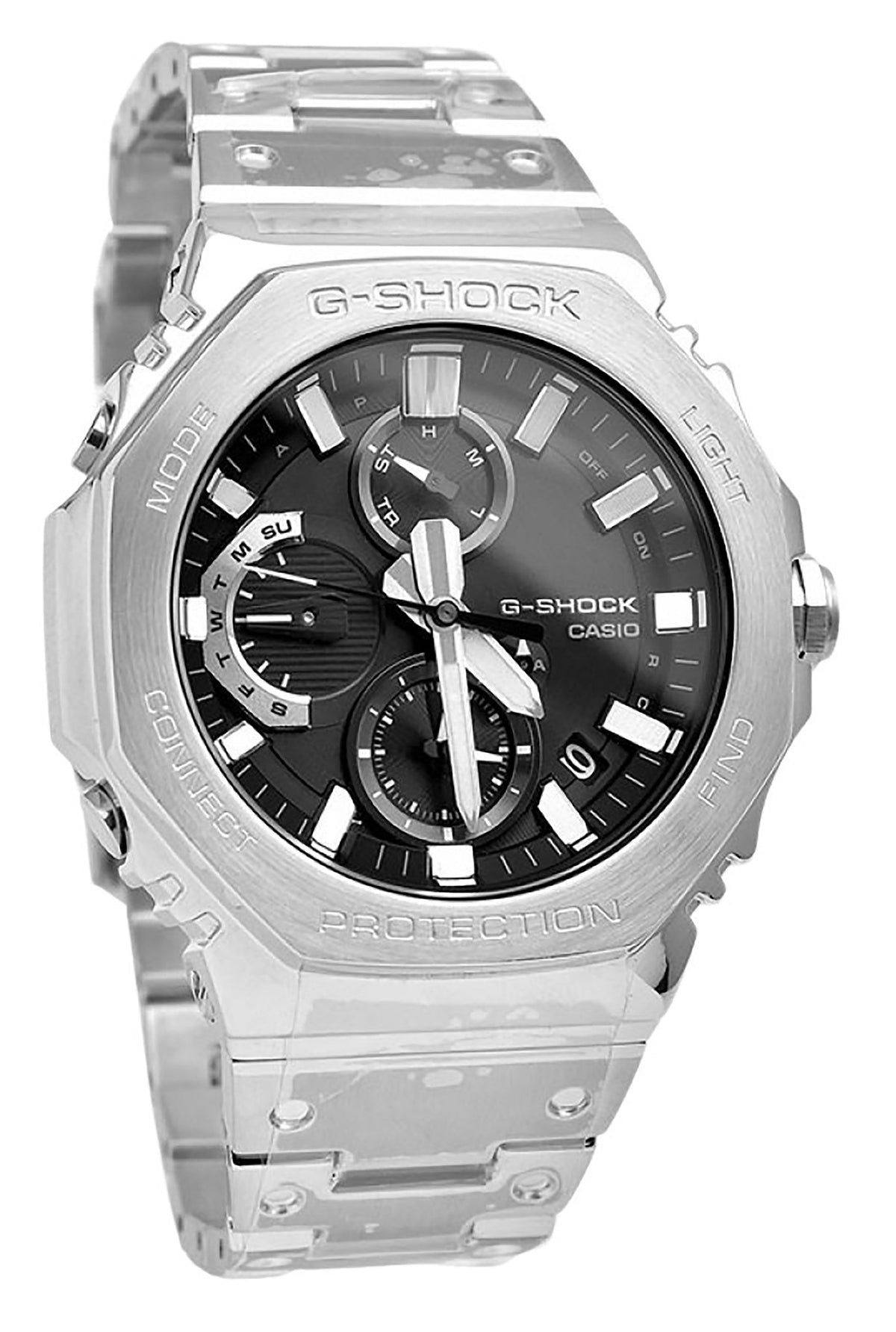 Casio G-Shock Full Metal Analog Chronograph Smartphone Link Black Dial Tough Solar GMC-B2100D-1A 200M Men's Watch