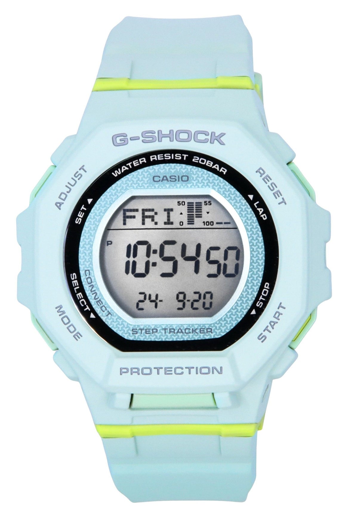 Casio G-Shock G-Squad Digital Smartphone Link Pale Green Bio-Based Resin Quartz GMD-B300-3 200M Women's Watch