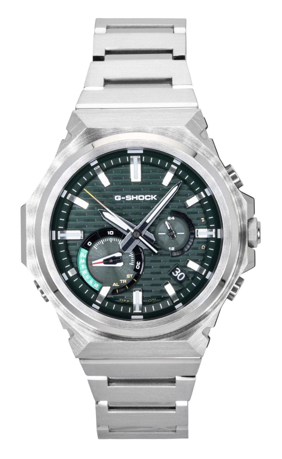Casio G-Shock G-Steel Analog Smartphone Link Stainless Steel Green Dial Solar GST-B1000D-3A 200M Men's Watch