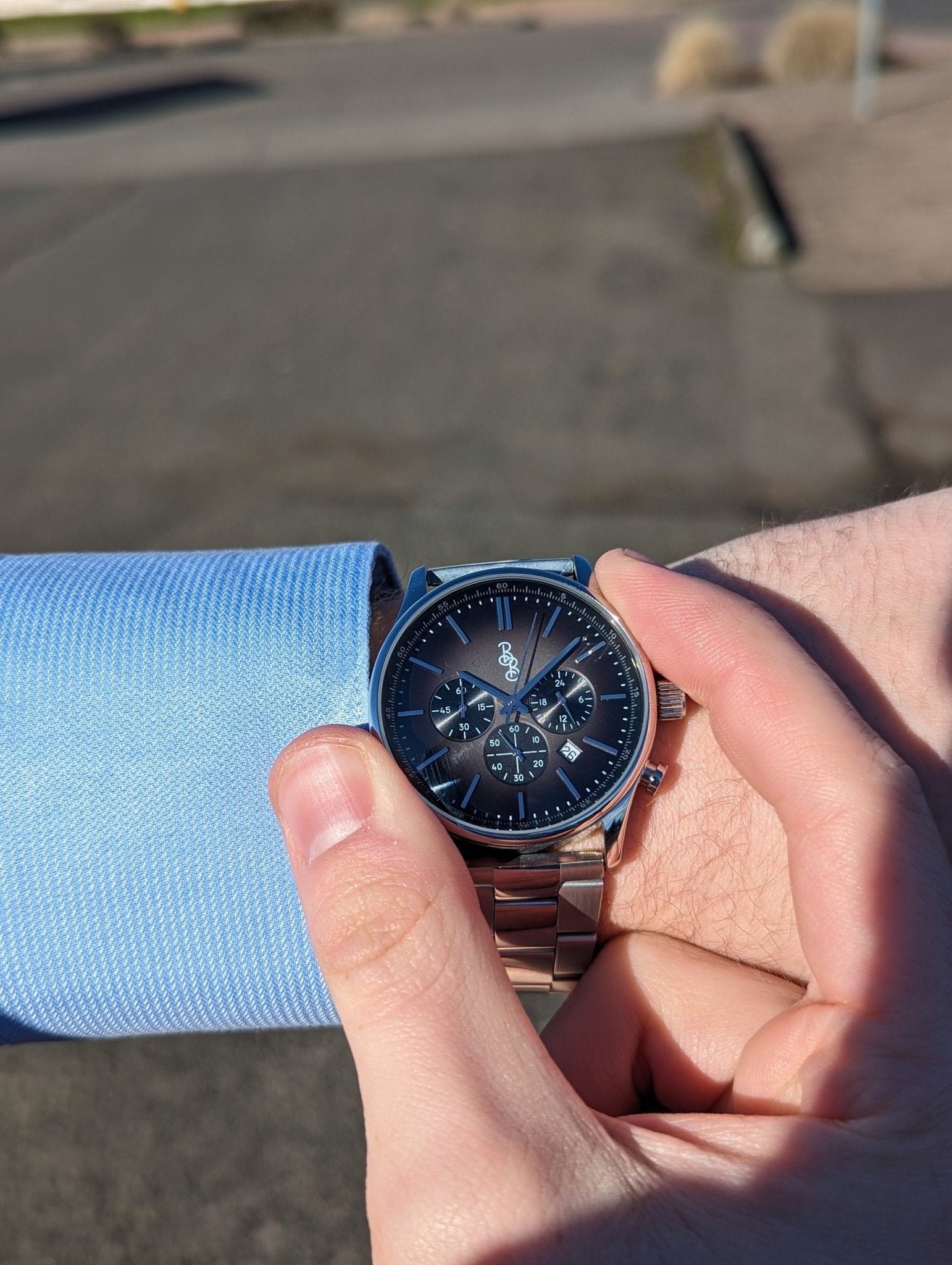 Gray Retro Chronograph Watch With Interchangeable Straps - Veloce - The App For Watch Collectors