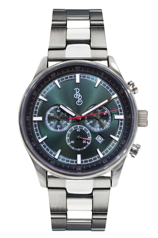 Green Sport Chronograph Watch With Green Silicone Strap - Veloce - The App For Watch Collectors