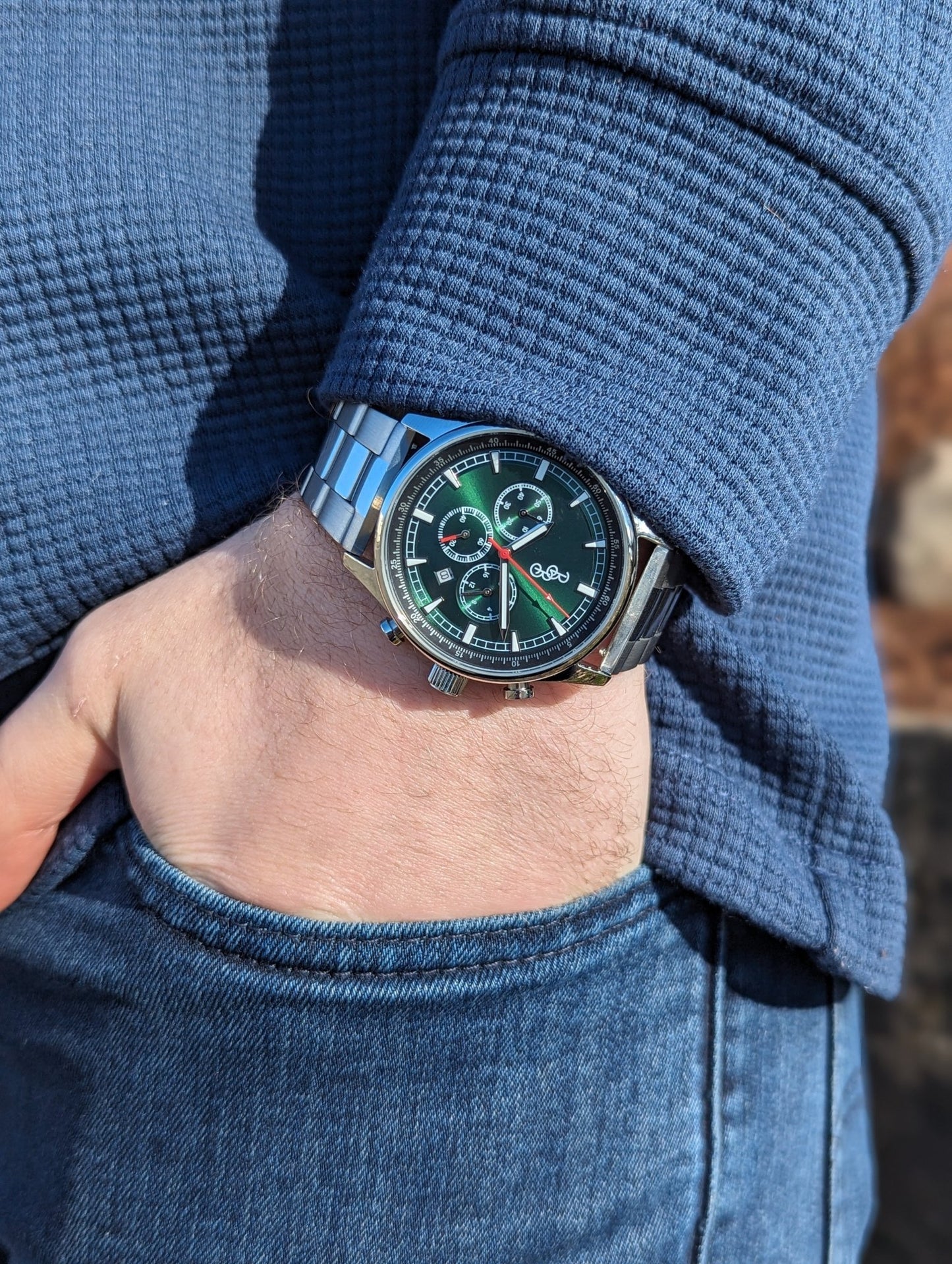 Green Sport Chronograph Watch With Green Silicone Strap - Veloce - The App For Watch Collectors