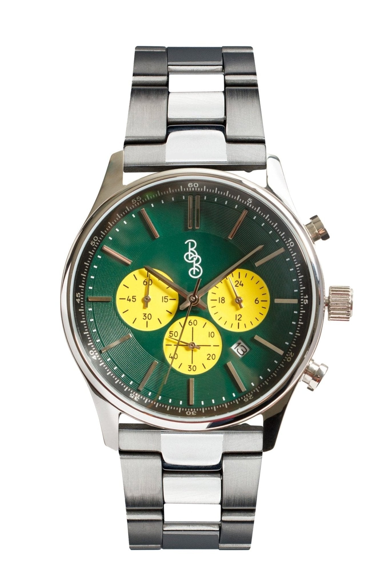 Green and Yellow Chronograph With Quick Release Straps - Veloce - The App For Watch Collectors