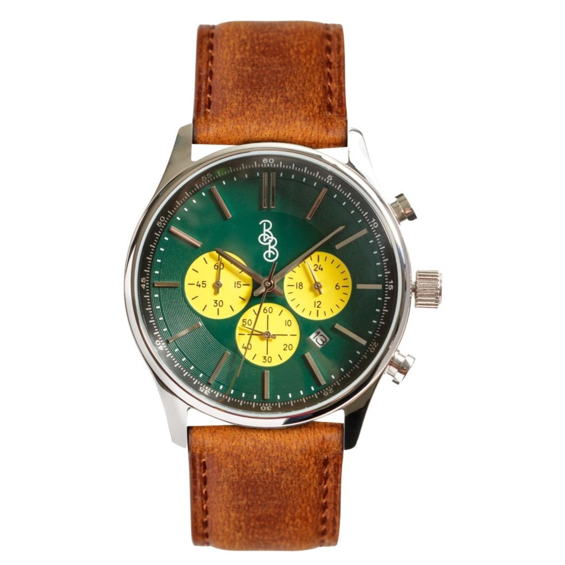 Green and Yellow Chronograph With Quick Release Straps - Veloce - The App For Watch Collectors