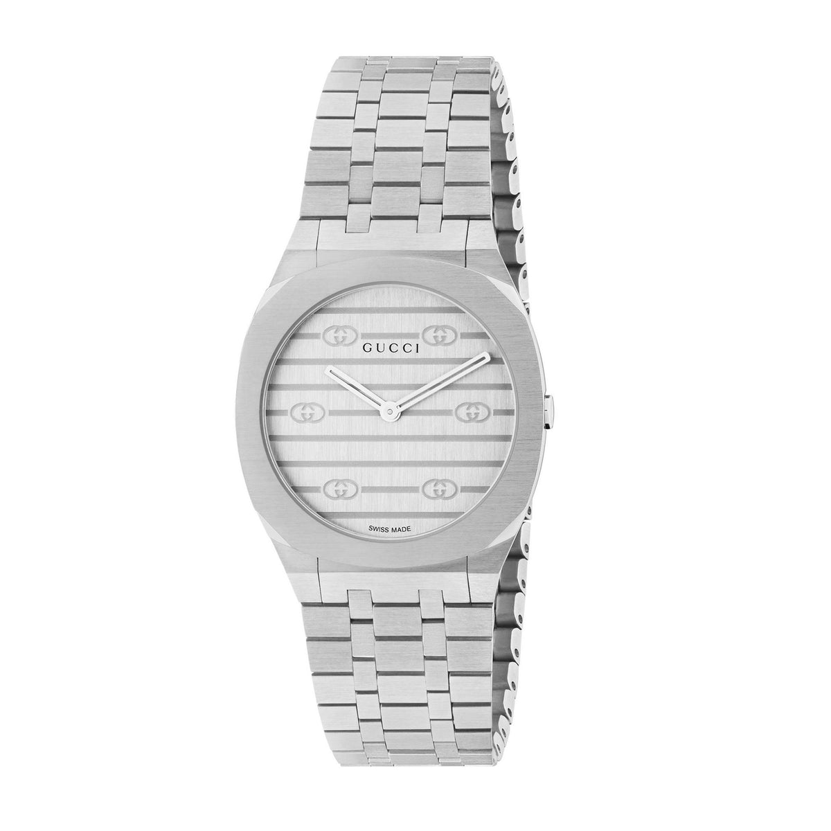 Gucci 25h Silver Ladies Watch Ya163501