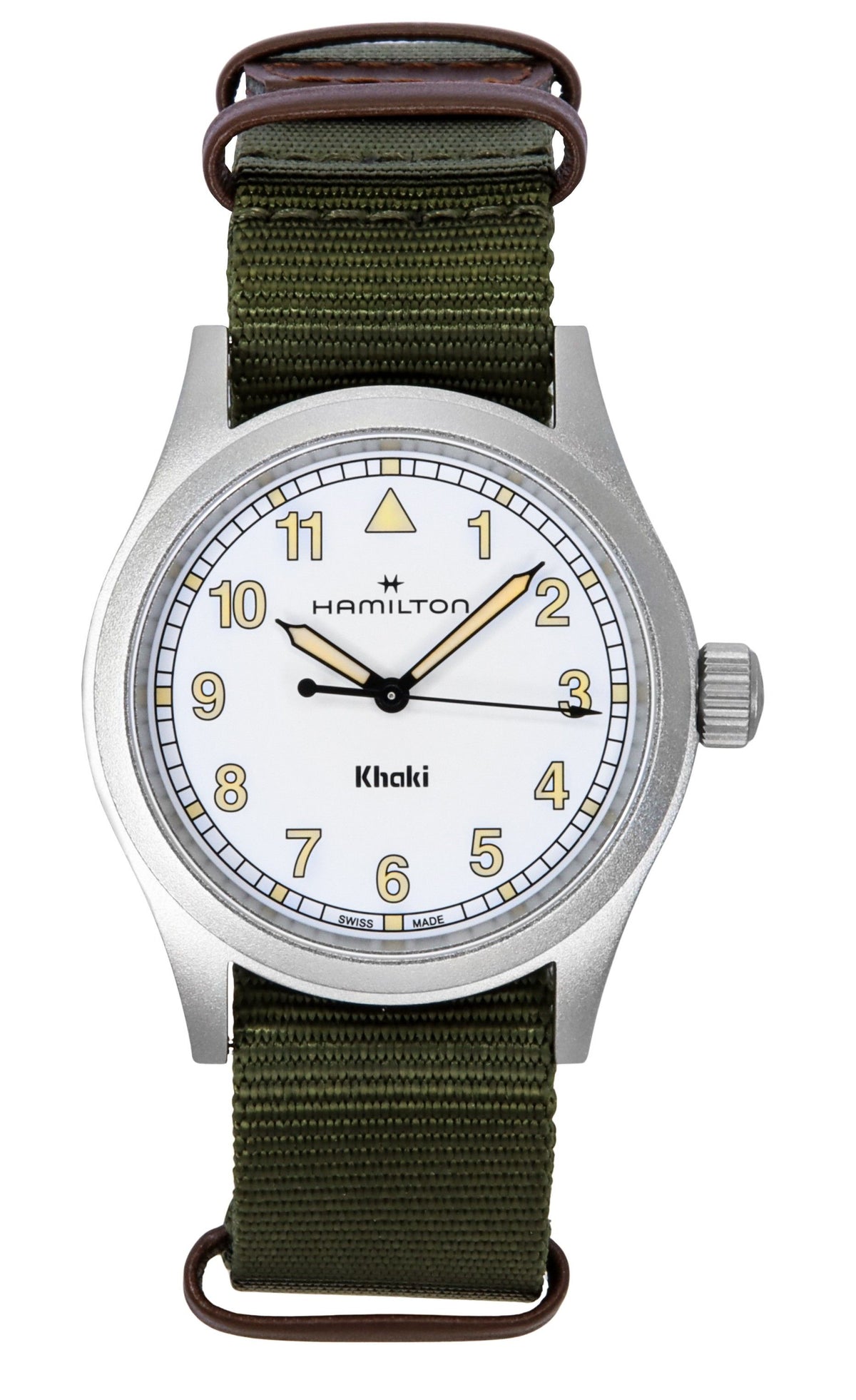 Hamilton Khaki Field Textile Strap White Dial Quartz H69401910 Unisex Watch
