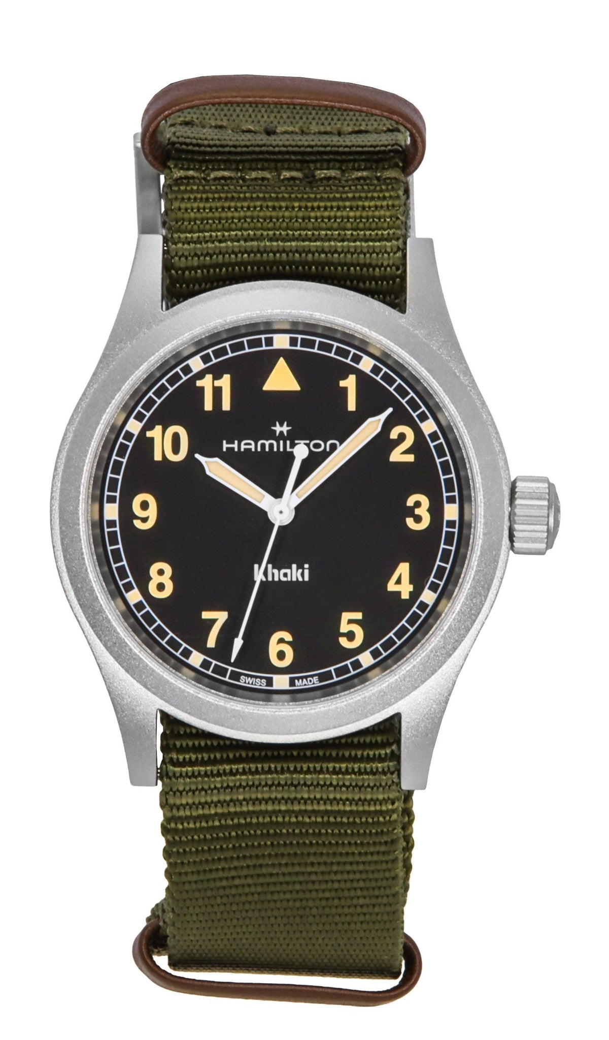 Hamilton Khaki Field Textile Strap Black Dial Quartz H69401930 Unisex Watch