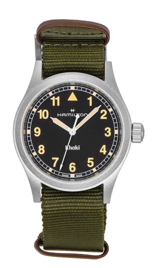 Hamilton Khaki Field Textile Strap Black Dial Quartz H69401930 Unisex Watch