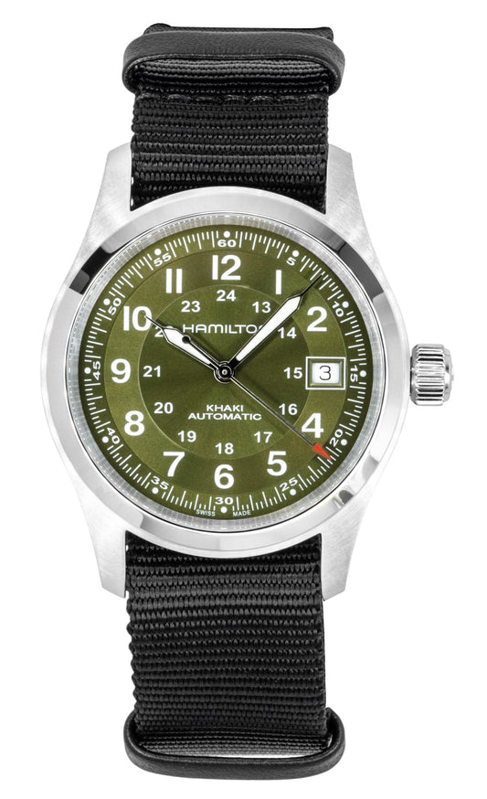 Hamilton Khaki Field Textile NATO Strap Green Dial Automatic H70455960 100M Men's Watch