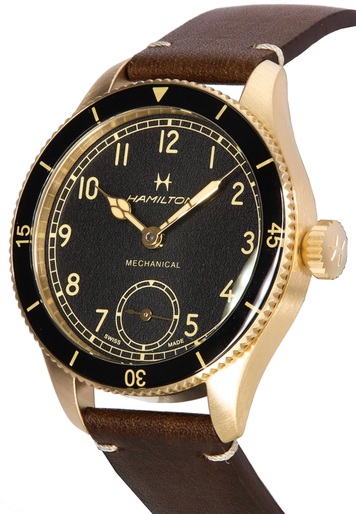 Hamilton Khaki Aviation Pilot Pioneer Bronze Black Dial Mechanical H76709530 100M Men's Watch