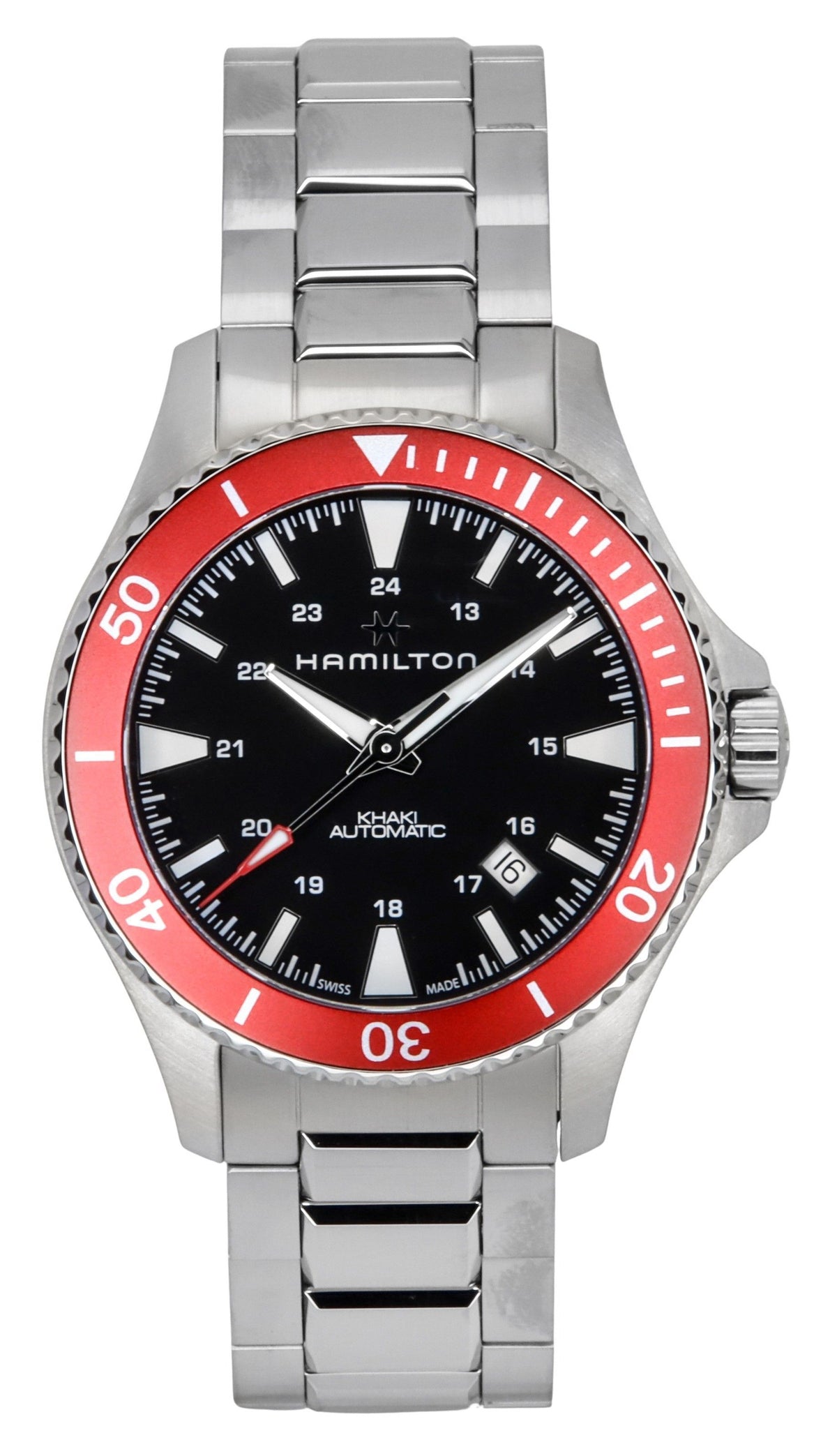 Hamilton Khaki Navy Scuba Stainless Steel Black Dial Automatic H82405130 100M Men's Watch