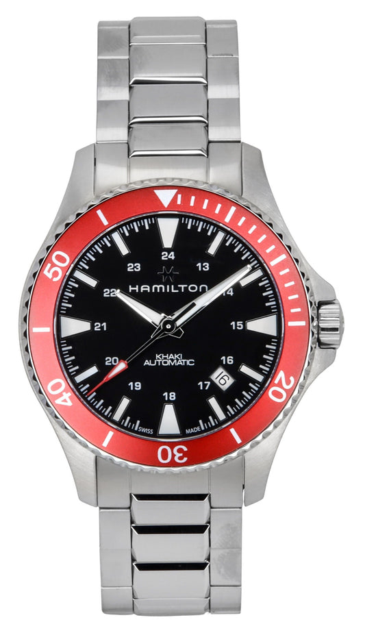 Hamilton Khaki Navy Scuba Stainless Steel Black Dial Automatic H82405130 100M Men's Watch