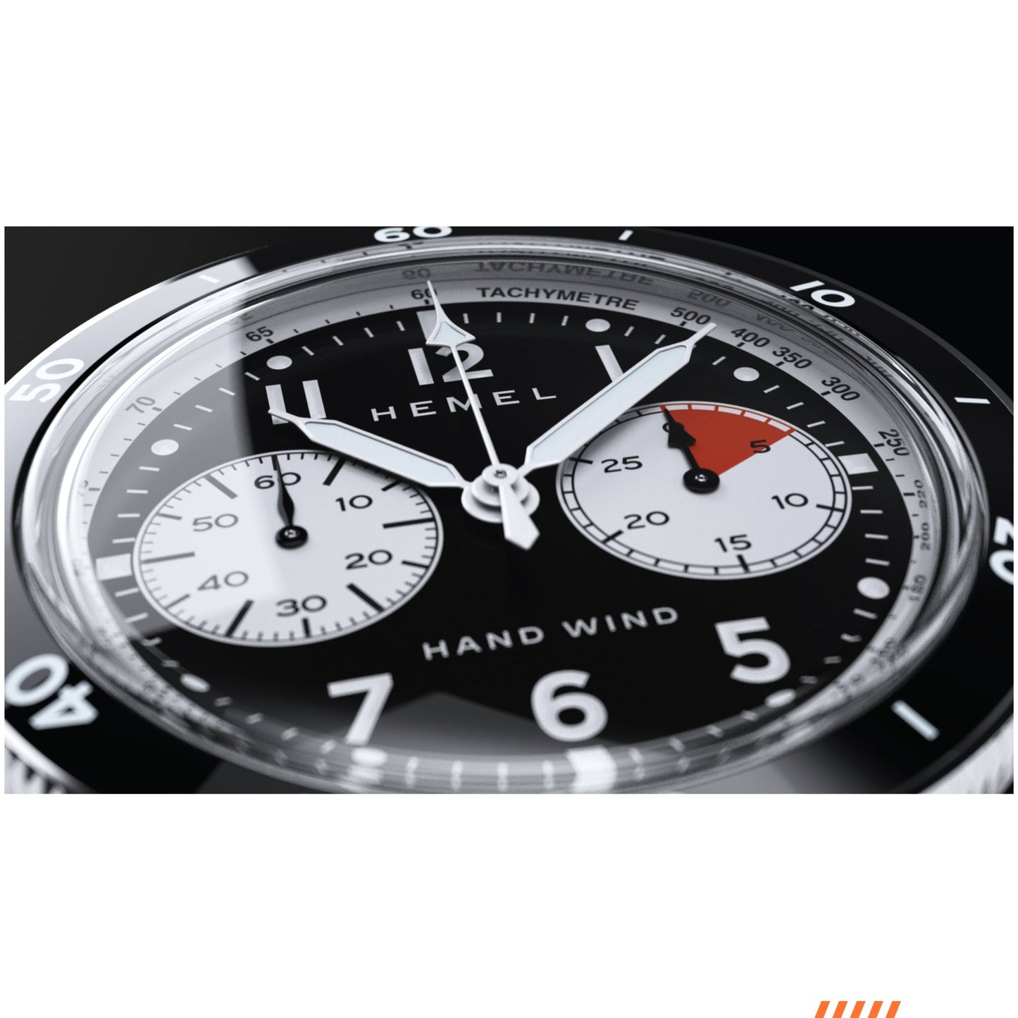 Hemel Airstream Chronograph Tachymeter Black Leather Strap - Veloce - The App For Watch Collectors