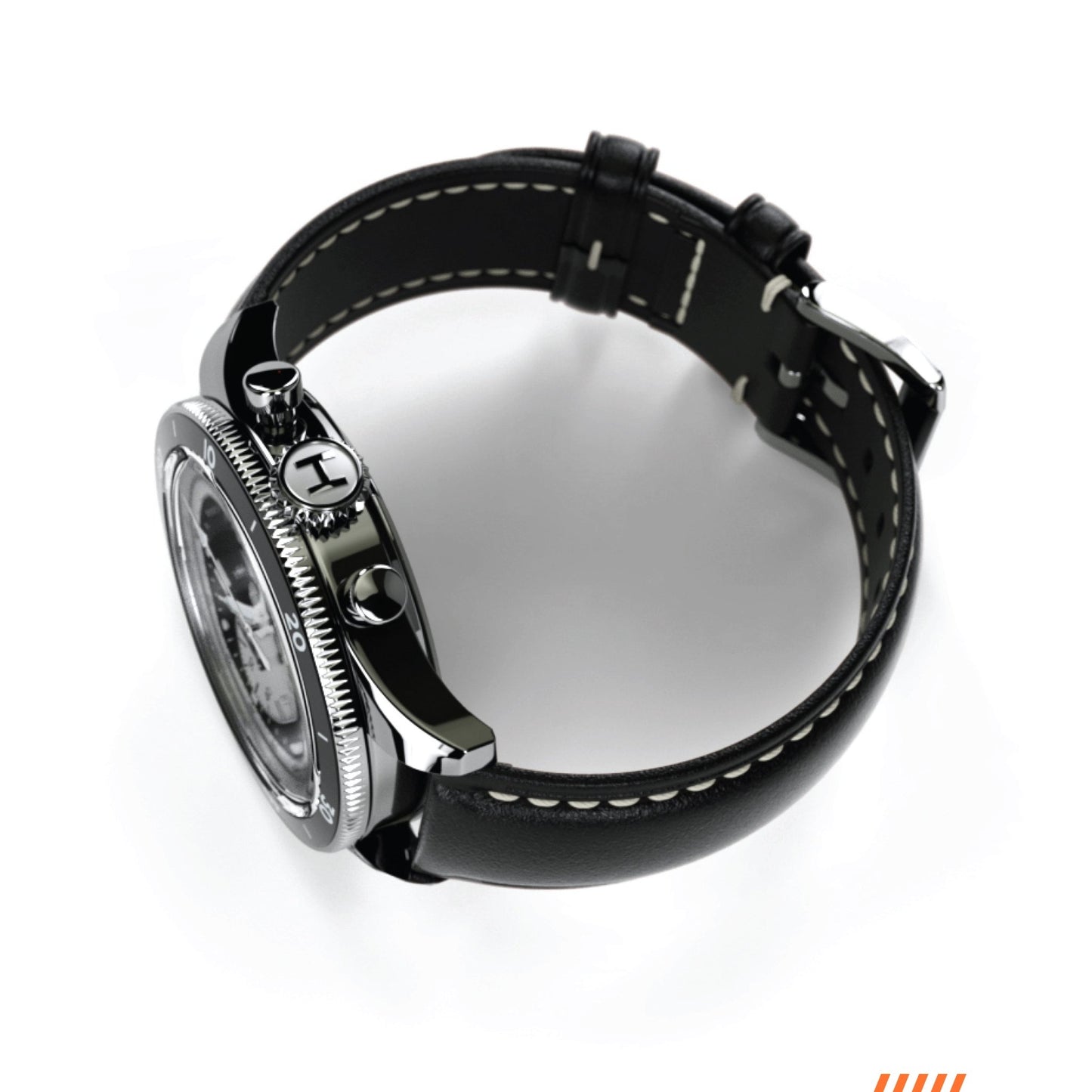Hemel Airstream Chronograph Tachymeter Black Leather Strap - Veloce - The App For Watch Collectors