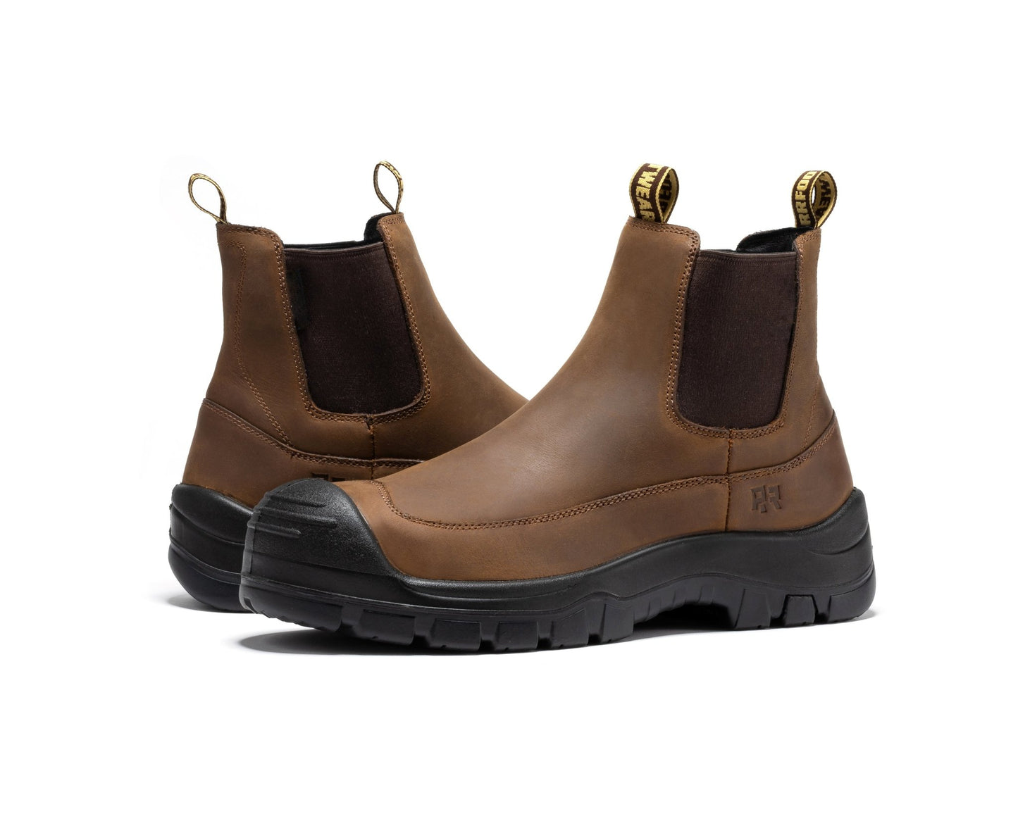 ROCKROOSTER Woodland Brown 6 inch Composite Toe Pull - on Leather Work Boots AK664 - Veloce - The App For Watch Collectors