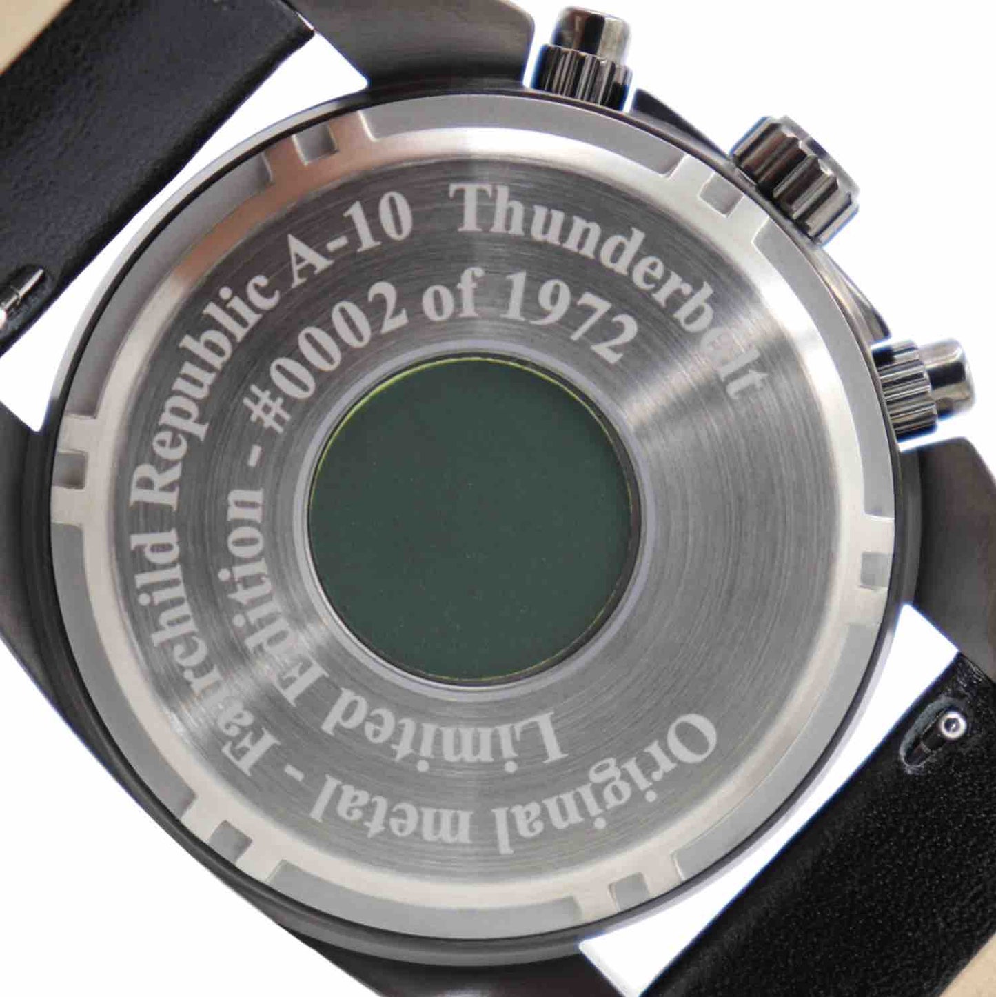 A 10 Thunderbolt Tribute Watch Gunmetal Finish Leather Band - Veloce - The App For Watch Collectors