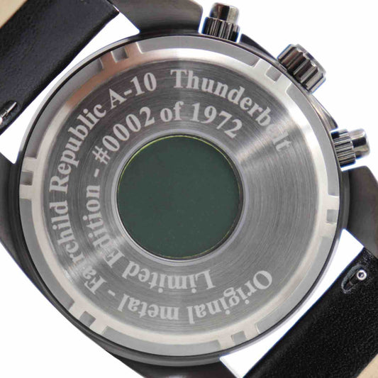 A 10 Thunderbolt Tribute Watch Gunmetal Finish Leather Band - Veloce - The App For Watch Collectors