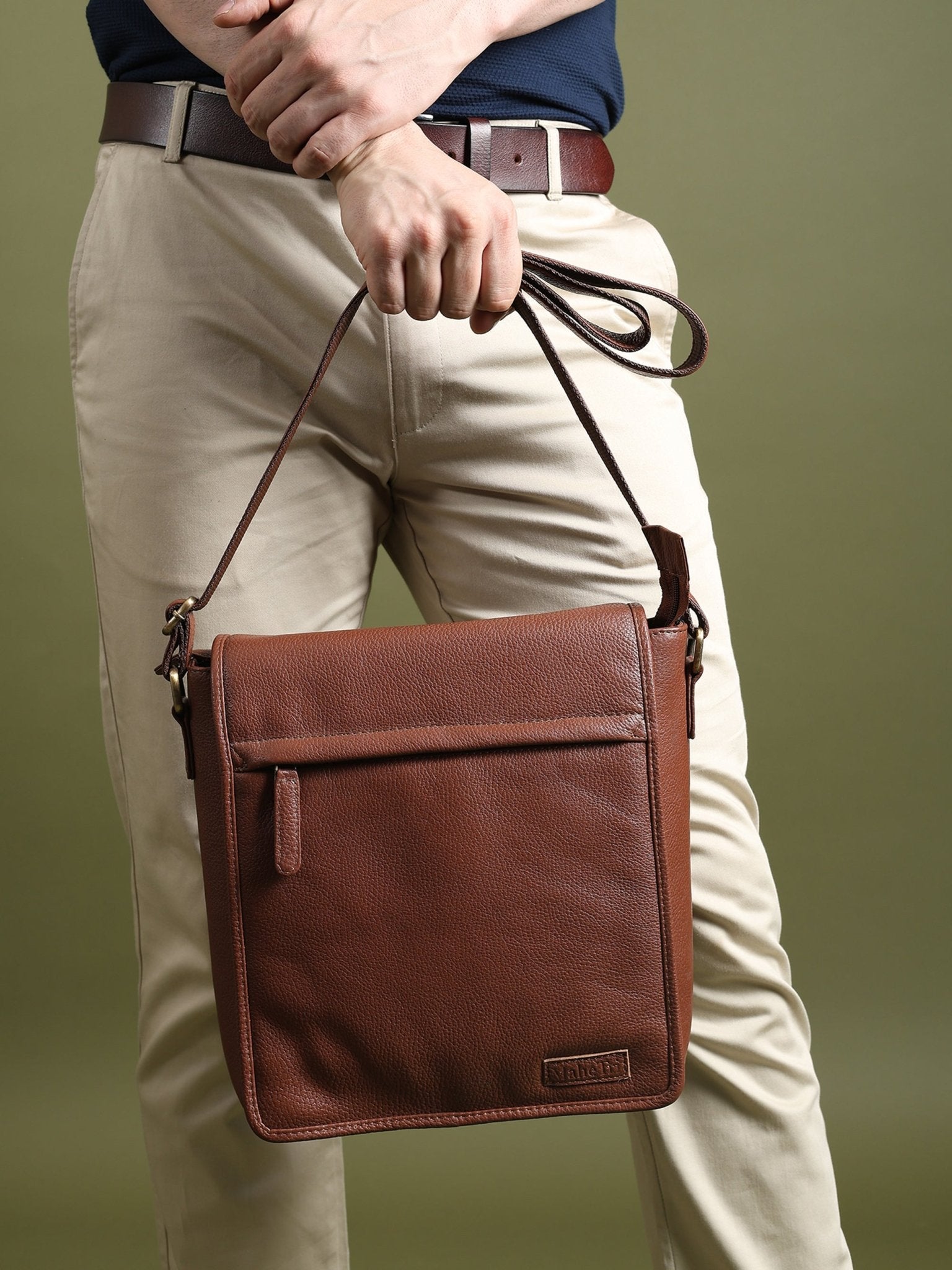 Leather Crossbody Bag for Travel Work - Veloce - The App For Watch Collectors