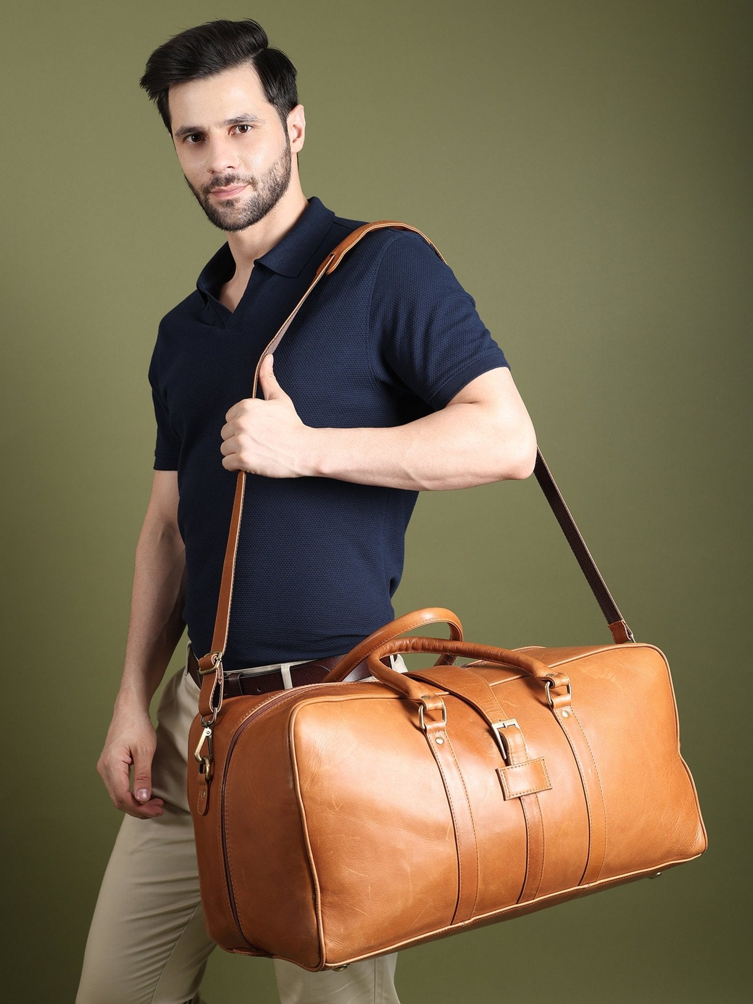 Port Blair Leather Duffle Travel Bag - Veloce - The App For Watch Collectors