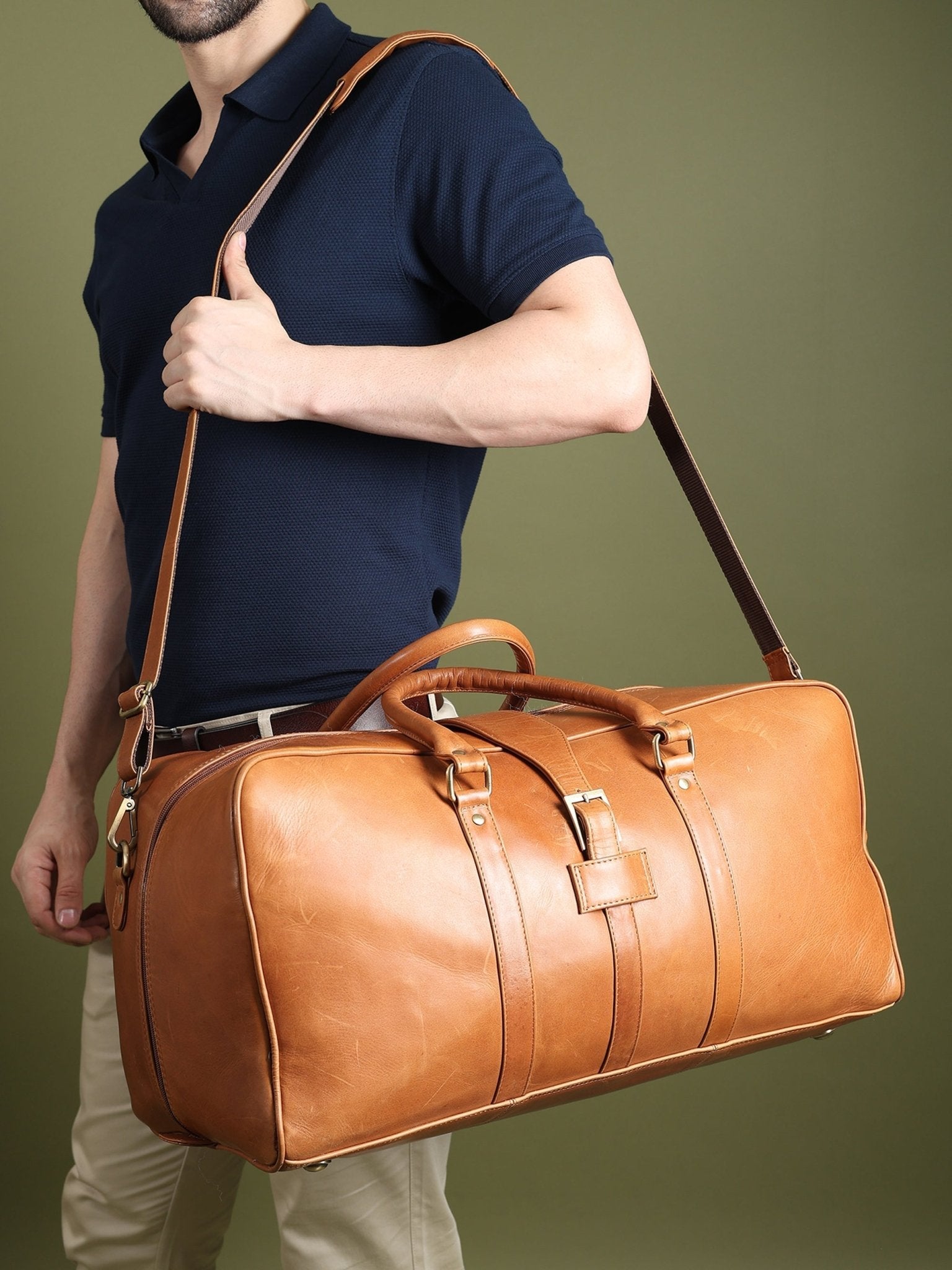Port Blair Leather Duffle Travel Bag - Veloce - The App For Watch Collectors