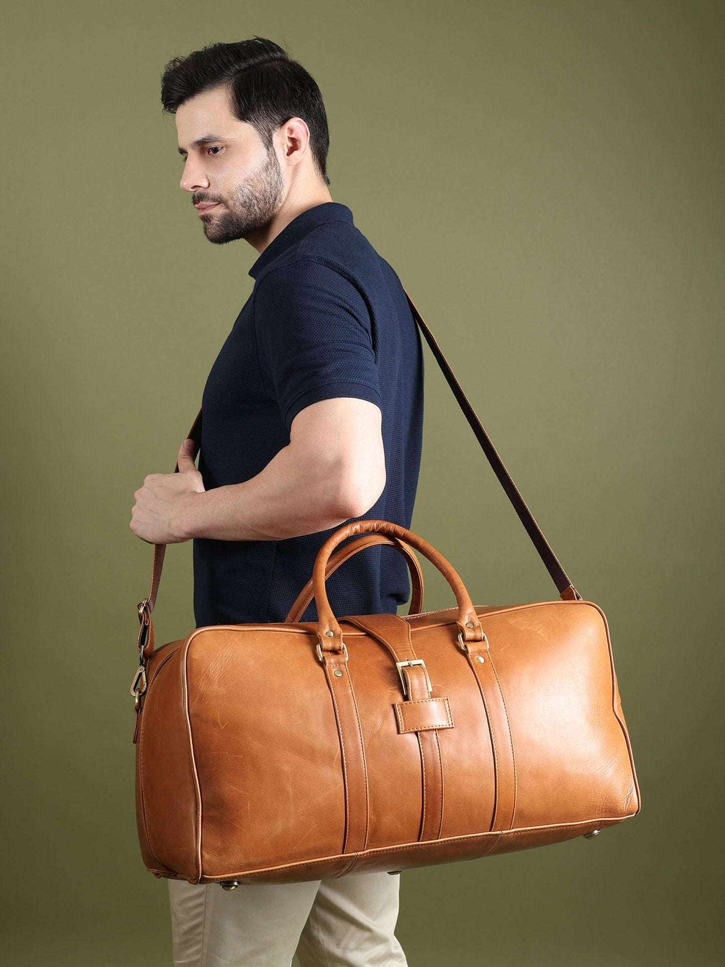 Port Blair Leather Duffle Travel Bag - Veloce - The App For Watch Collectors