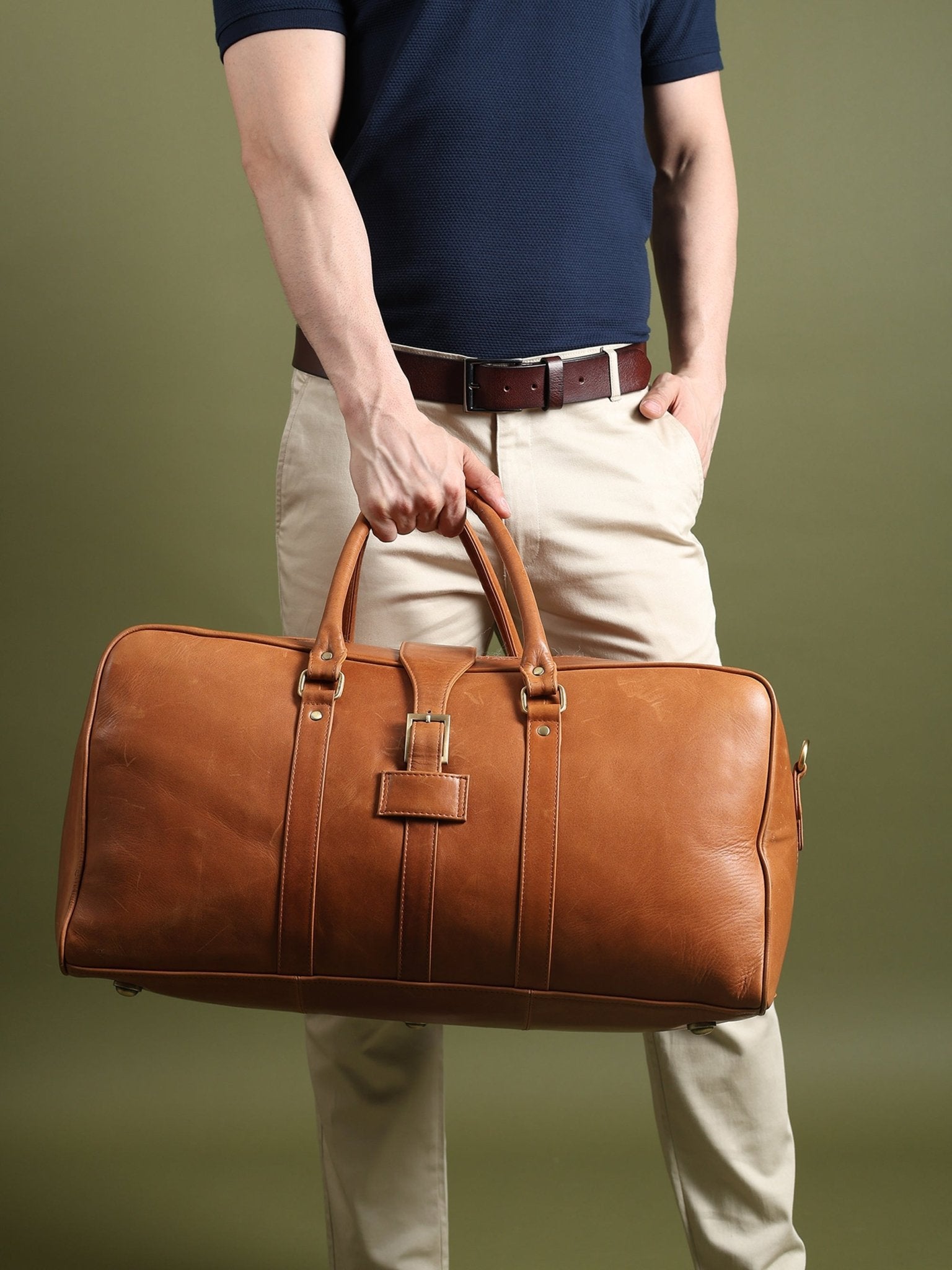 Port Blair Leather Duffle Travel Bag - Veloce - The App For Watch Collectors