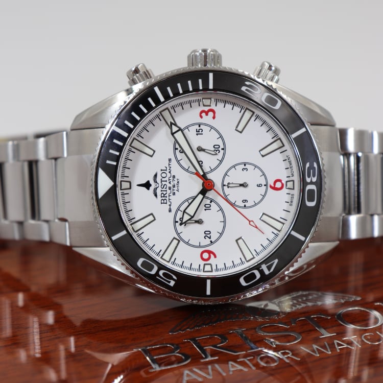 Space Shuttle Atlantis Tribute Stainless Steel White Dial - Veloce - The App For Watch Collectors