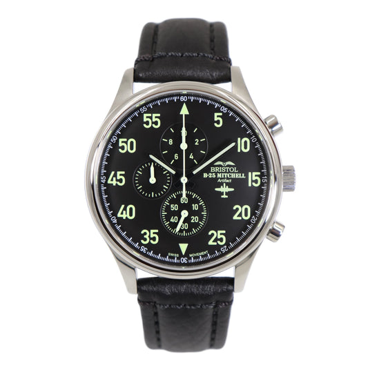B 25 Mitchell Tribute Chronograph Stainless Steel Leather - Veloce - The App For Watch Collectors