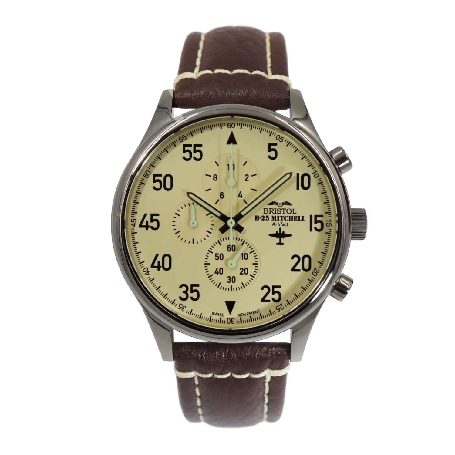 B25 Mitchell Tribute Watch Stainless Steel Beige Dial - Veloce - The App For Watch Collectors
