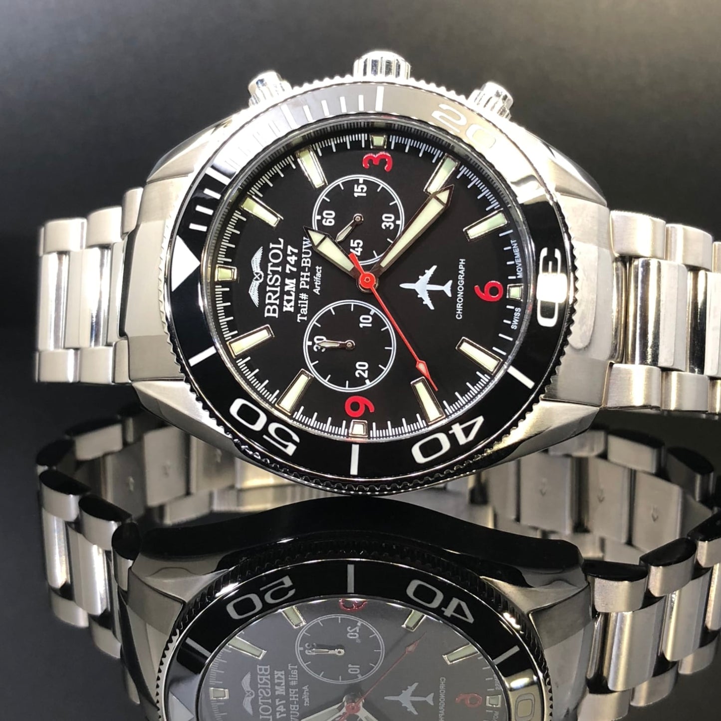 747 Tribute Stainless Steel Watch With Black Dial Artifact - Veloce - The App For Watch Collectors