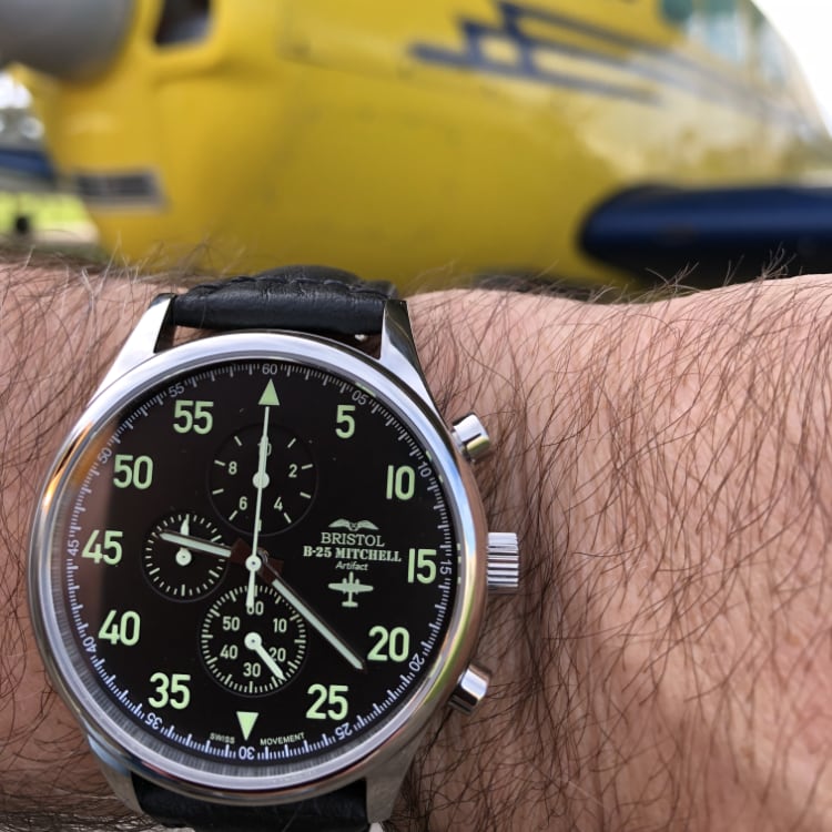 B 25 Mitchell Tribute Chronograph Stainless Steel Leather - Veloce - The App For Watch Collectors
