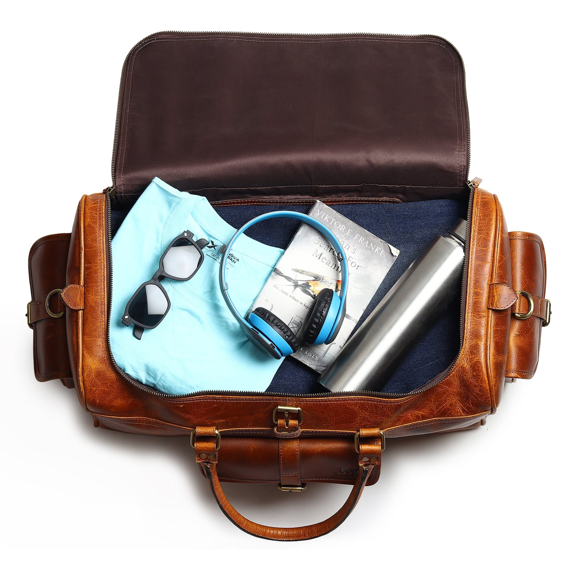 Berlin Leather Weekender Duffle Bag - Veloce - The App For Watch Collectors