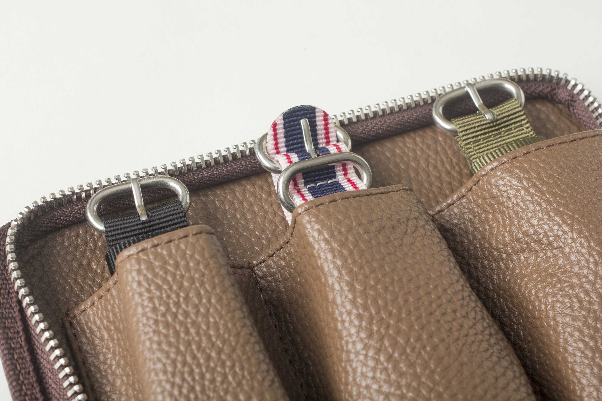 Travel Folio Vegan Leather Cognac Watch Case Holds Three - Veloce - The App For Watch Collectors