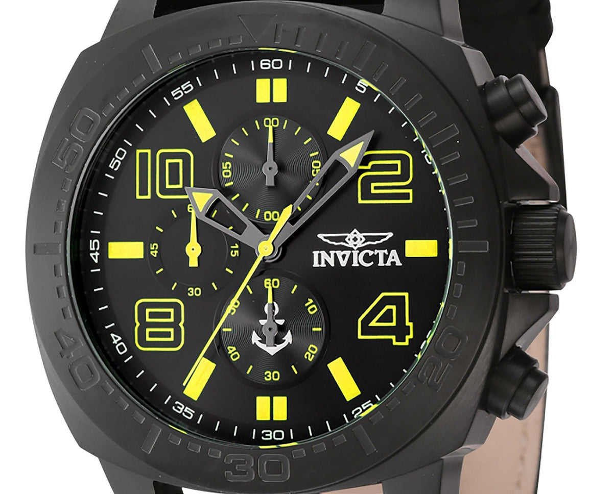 Invicta Ocean Voyage Chronograph Nylon Strap Black Dial Quartz 46287 Men's Watch