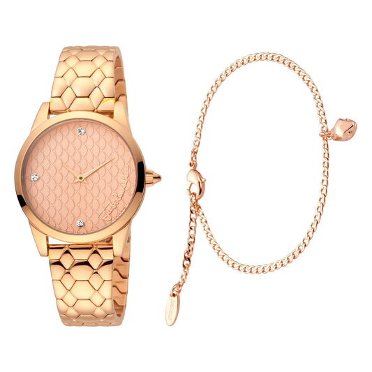 Just Cavalli SET Steel Rose Gold Zircons