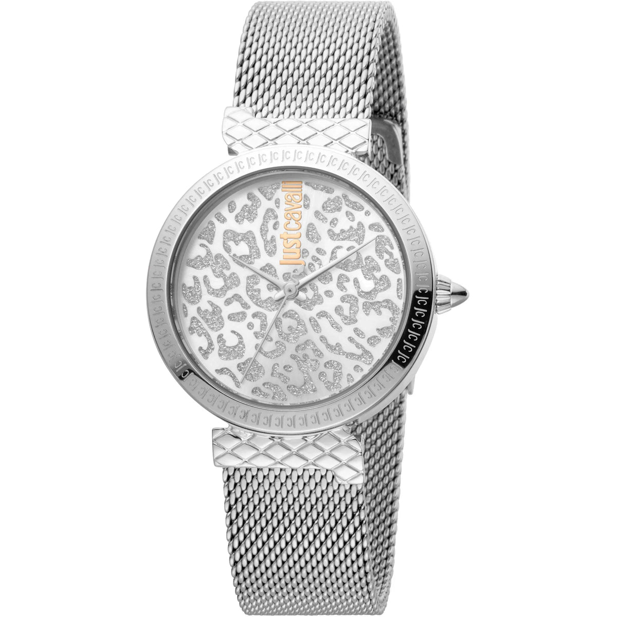 Just Cavalli Vibrazioni Steel Silver Leopard Glitter