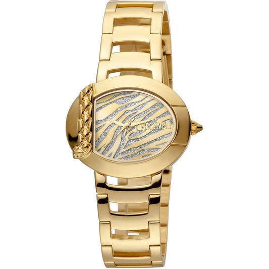 Just Cavalli Steel Yellow Gold Zebra Glitter