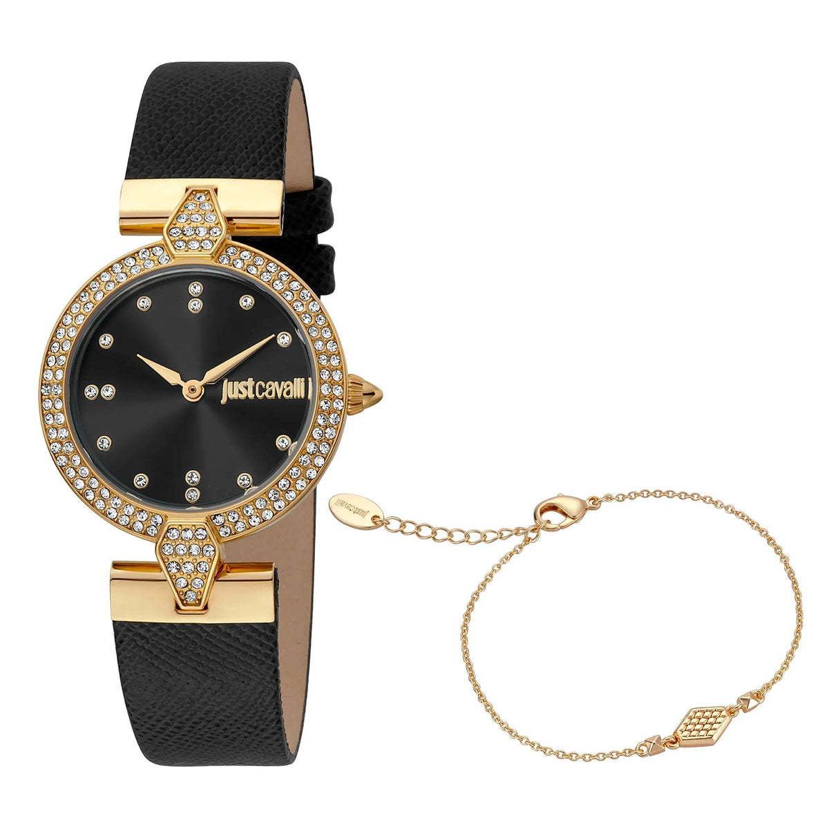 Just Cavalli Nobile Glam Black Leather