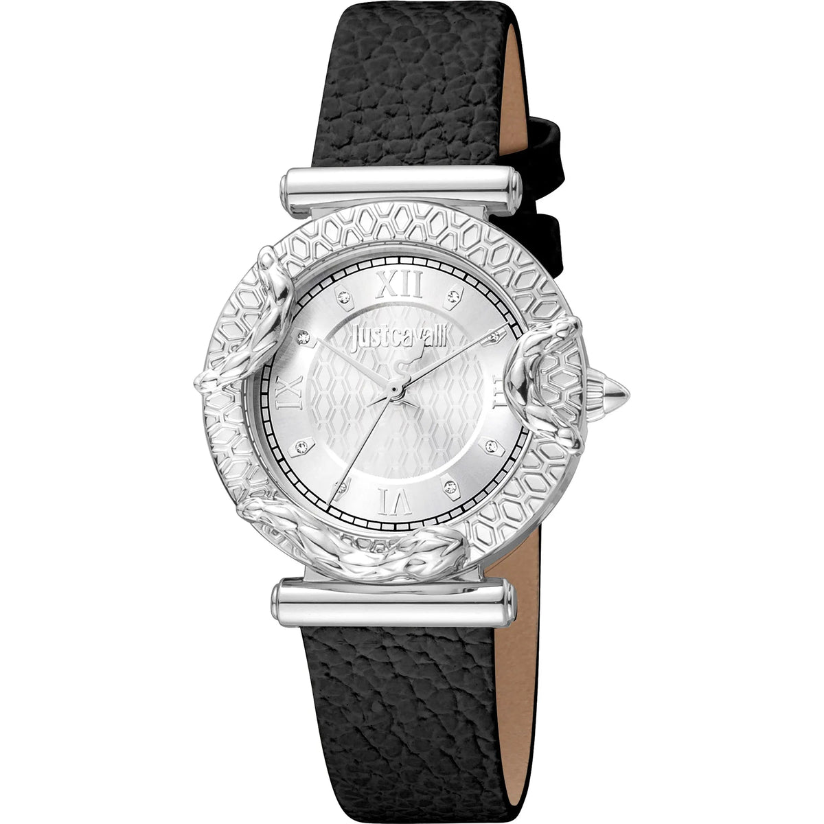 Just Cavalli JC Trama 2 Leather Black Silver
